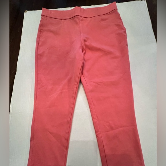TIME AND TRU PULL ON SALMON COLORED SIZE XL (16-18) PANTS SOFT JEAN-LIKE FABRIC - Picture 5 of 14